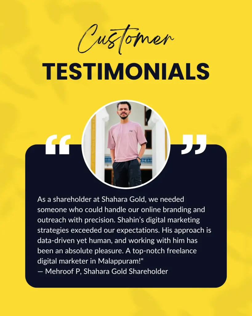 Testimonials for freelance digital marketer in malappuram